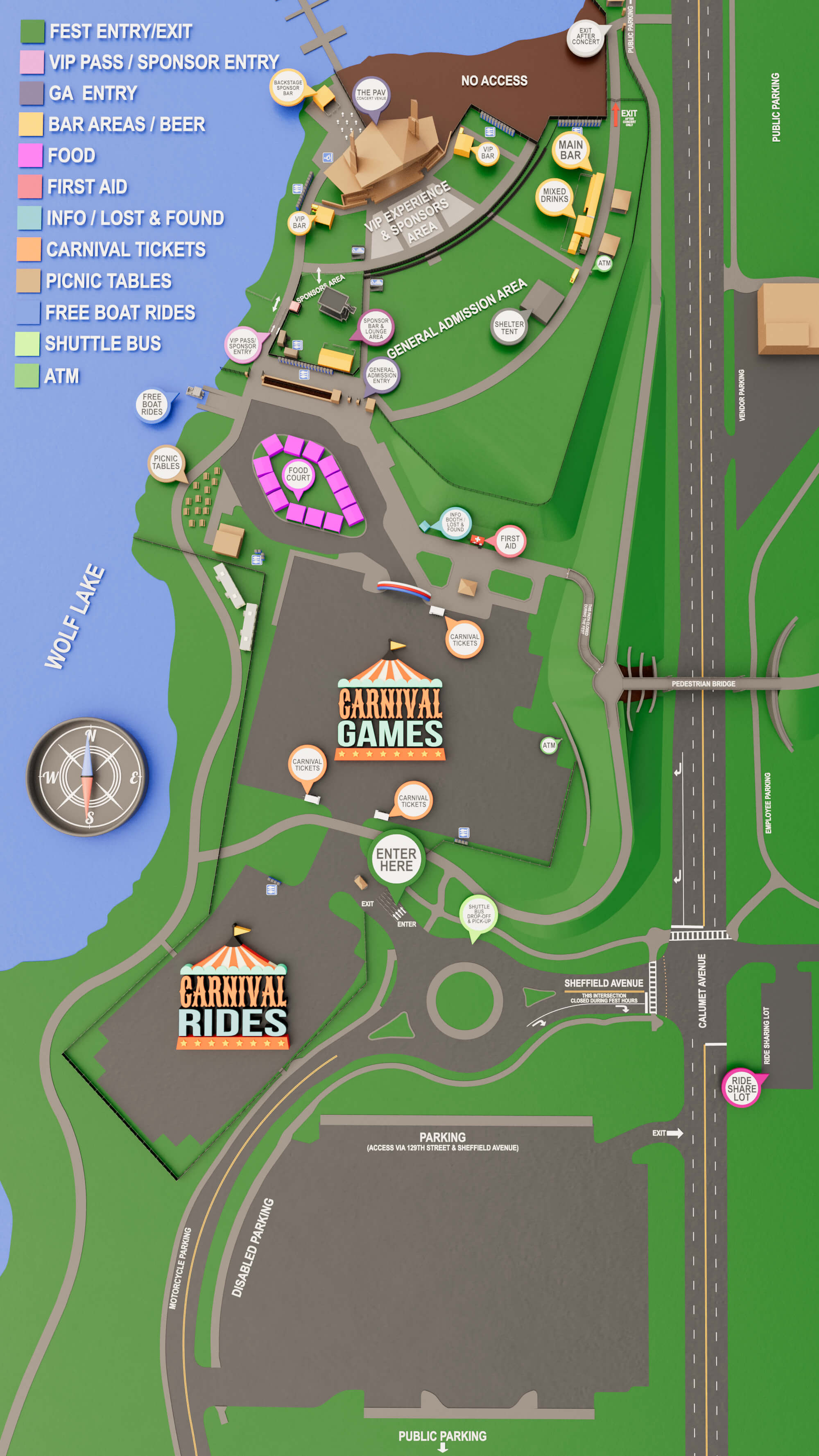 Grounds Map Festival of the Lakes, Hammond, Indiana